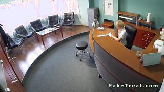 Lesbian blonde nurse licking patient