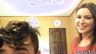 Euro amateur hairdresser pussy fucked by her customer