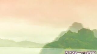 Beautiful blonde in the sand