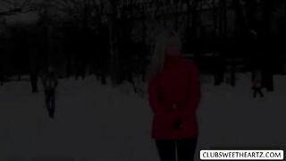 Young Lina flash pussy to boyfriend one cold night at her house