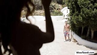 Glamour redhead teen girl Michelle doggy fucked real good