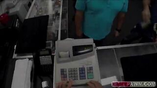 Hot and Busty Blondie gets pawned inside her pussy in the pawn shop office