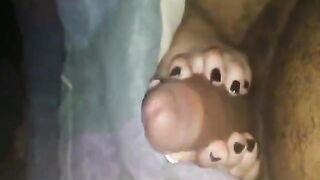 Homemade closeup footjob