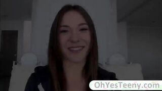 Beautiful teen Callie meets a huge cock guy and gets fucked hard