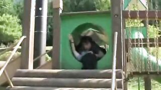 Young Mother groped on a playground