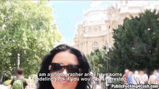 Amateur sluts Grace n Kira public 3some