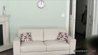 Blonde amateur gets anal creampie