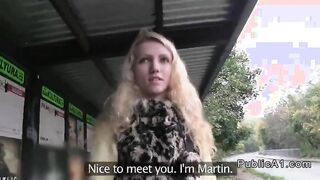 Blonde Czech babe fucking outdoors