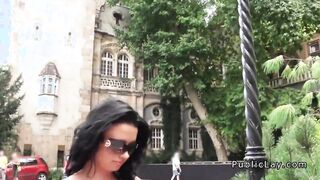 Two busty sluts fucking outdoor