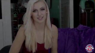 Cute horny blonde Alexa gets a milky cum inside her tight pussy