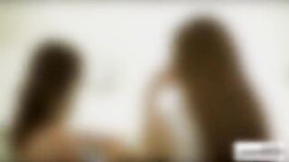 Two hot chick gets fucked by hot dude and thrilled at the two lesbian teen