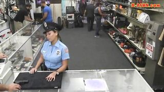 Ms Police Officer with big boobs got fucked with pawn man