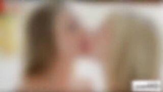 Two hot blonde girls tag teamed cock and jumped on it like it was the only dick