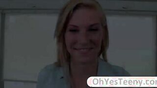 Blonde teen Ella Woods loves big sized boner in hardcore sex