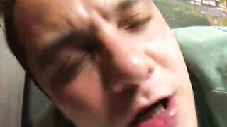 Bleach blonde tranny ass fucks a dude