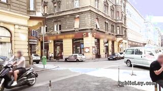 Natural huge tits waitress fucking pov