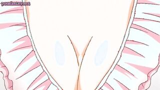 Hentai sweety gets big boobs licked