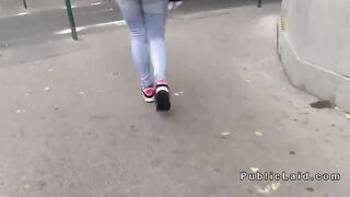 Huge tits amateur fucking in public pov