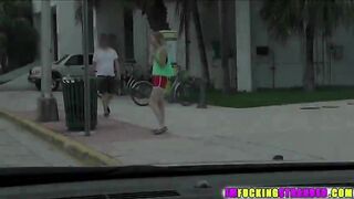 Sexy Blonde Jenna Marie gets spotted and offered a lift by dude