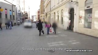 Blonde does oral for cash in real study