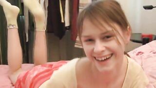 My busty girlfriend sucking my dick