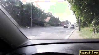 Big boobs teen Marina banged in public