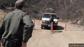 Hot latina strip searched and pounded