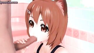 Fascinating anime babe sucking