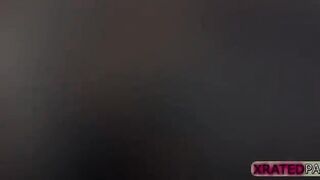 A Muscled woman tries to sell her thing on a horny pawnshop