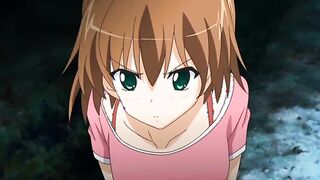 Bigboobs hentai cutie poking from behind