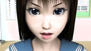 Animated cheerleader enjoys licking