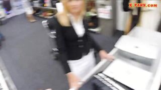 Sexy blonde milf gets her pussy pounded by pawnkeeper