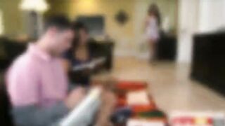 Stepmom and her stepdaughter opens their legs and gets hardcore ramming