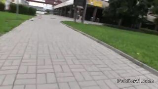 Busty amateur fucking in field