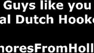 Blonde Dutch hooker fucks amateur guy for camera