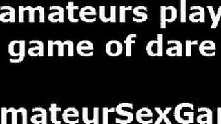 Naked lesbian amateurs kissing in party game