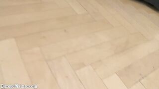 Horny Mature woman in red dress likes hot muscle man