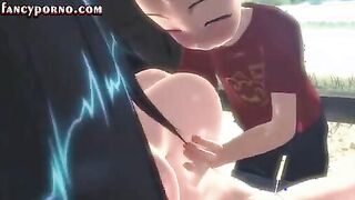 Cartoon guy squeezing huge balloons