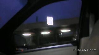 Blonde banging stranger in public pov