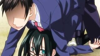 Cute hentai coed wet pussy fucked in the outdoor