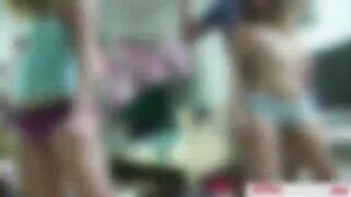 College girl with sexy body fucked hard by lucky dudes