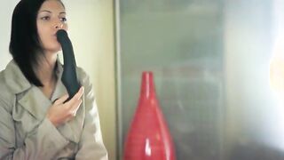 Two extreme amazing lesbians using strap