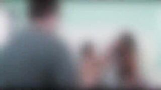 Two hot chicks gets fucked by a big dick after giving sloppy blowjob