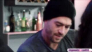 Horny stepmom sucks her stepdaughters boyfriends cock and have a quick fuck