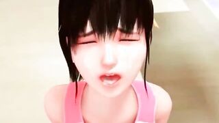 Asian animated babe riding a cock