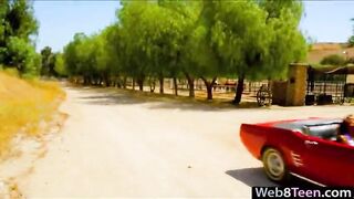 Two sweet girls pussy licking outdoors