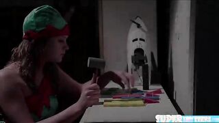 Petite Lizzie Bell wants to go out and play ends up fucked by santa