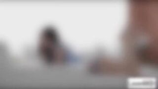 Hot brunette chick gets fucked from behind by her hunk boyfriends huge cock