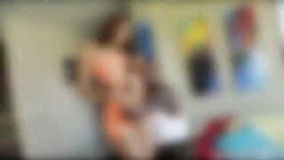 Light skinned black beauty chick enjoys sucking an ebony cock