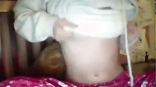 Girl Plays Game On Webcam